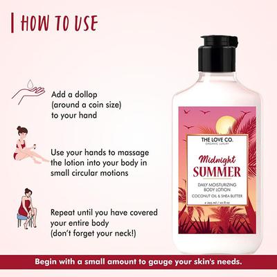 The Love Co. Midnight Summer Body Lotion - Daily Skin Moisture for Men and Women - Intense Hydration for Dry Skin 250 ml - Creams/Oils/Lotions