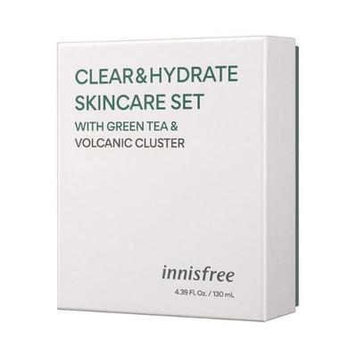 Innisfree Clear & Hydrate Skincare Set With Green Tea & Volcanic Cluster 130 ml - Face Serum