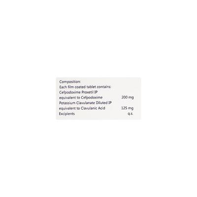 Cladoxim 200/125mg Tablet 10'S - Bacterial Infections-Cep