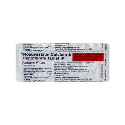 Rosave F 20mg Tablet 10'S - High Cholesterol-Dys