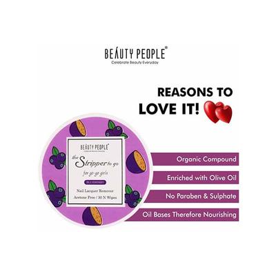 Beauty People The Stripper To The Go Nail Polish Remover Blueberry 30 gm - Nail Polish Remover
