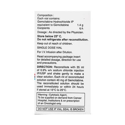 Citafine 1400mg Injection 1'S - Cancer Oncology-Tar