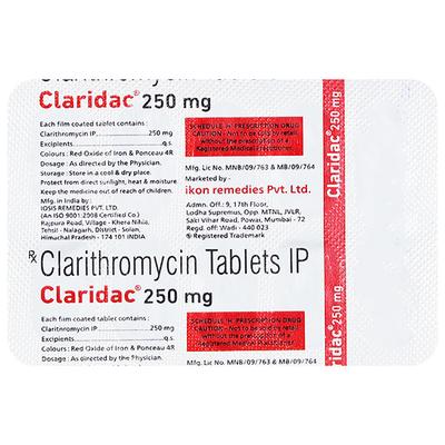 CLARIDAC 250mg Tablet 10's - Bacterial Infections-Mac