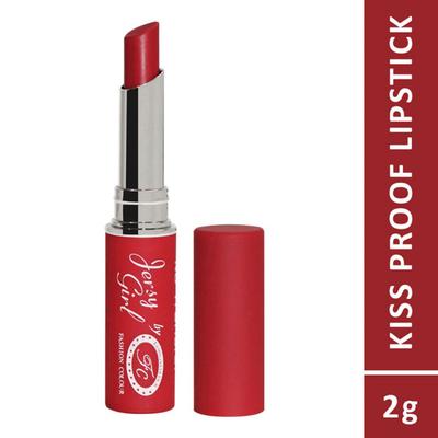 Fashion Colour Jersy Girl Kiss Proof No Transfer Lipstick, 8 Dull Red 2 gm - Lipsticks