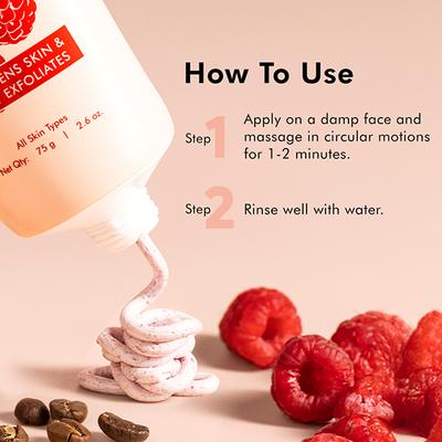 Mcaffeine Berries Brightening Coffee Face Scrub For Glow Exfoliating and Tan Removal Scrub 75 gm - Scrubs & Exfoliants