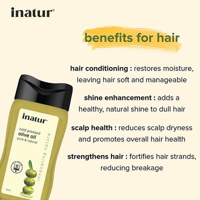 Inatur Cold Pressed - Olive Oil Pure& Natural 100Ml - Massage Oils