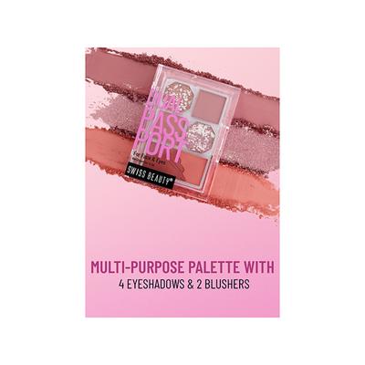 Swiss Beauty Face and Eye Dual Passport Palette, Shade- Party Ready 4.5 gm - Eye Shadow Palettes