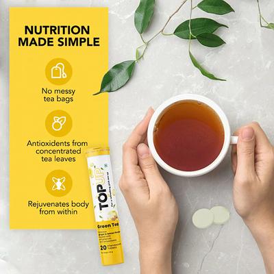 Nuvox TopUp Green Tea Effervescent Tablet - Ginger & Lemon 40's - Herbal/Green Teas