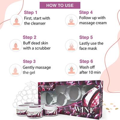 Aryanveda Spa Facial Kit - Wine 210 gm - Facial Kits