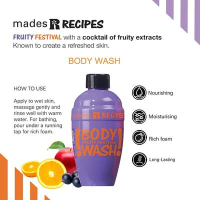 MADES Recipes Fruity Festival Bottle Body Wash 100 ml - Shower Gels & Body Wash