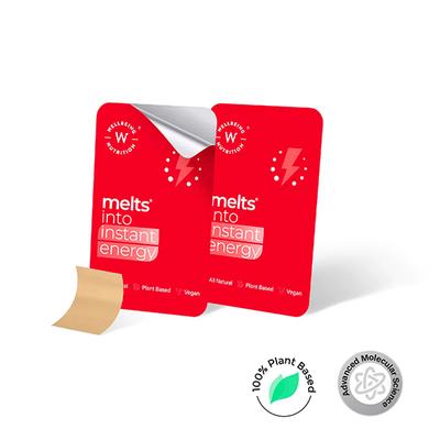 Wellbeing Nutrition Melts Instant Energy, 100% Plant Based Green Tea Caffeine, Essential Electrolytes and Vitamins (30 Strips) - Energy Drinks