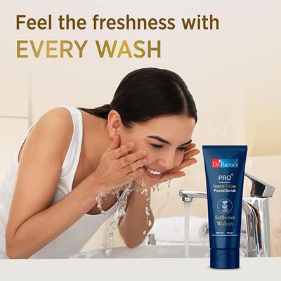 Dr Batras Pro+ Insta Glow Facial Scrub for Exfoliating Dead Skin Cells, Enriched with Walnut 100 gm - Face Scrubs