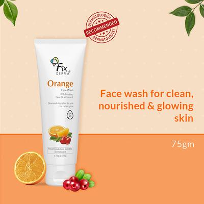 Fixderma Orange Face Wash With Vitamin E and Bearberry Tan Removal Face Wash 75 gm - Face Wash & Cleansers