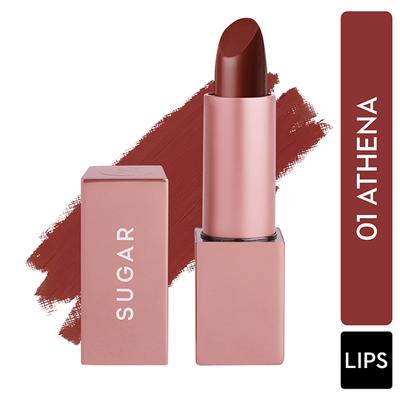 SUGAR Cosmetics Mettle Matte Lipstick - 01 Athena (Red Terracotta) 3.6 gm - Lipsticks