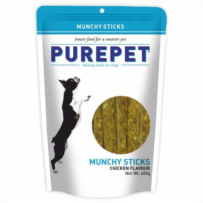 Purepet Munchy Sticks, Chicken Flavour, Dog Treats 400 gm - Petfood