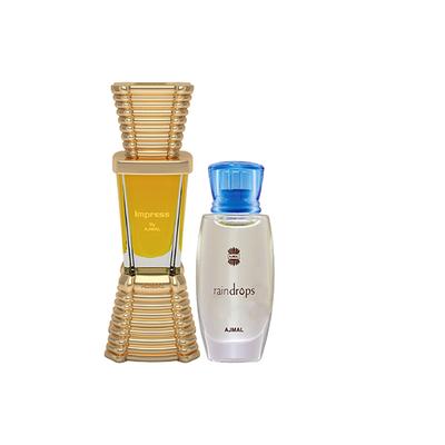 Ajmal Impress Concentrated Perfume Oil Citrus Attar And Raindrops Concentrated Perfume Oil Floral Chypre Attar 20 ml - Deodorants/Roll-Ons