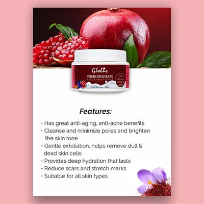 Globus Naturals Pomegranate Face & Body Scrub 50 gm - Face Scrubs