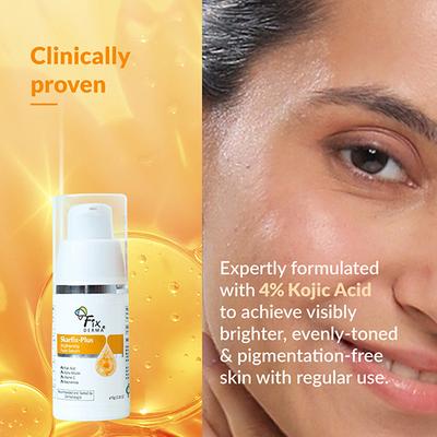 Fixderma Skarfix Plus 4% Kojic Acid Brightening Face Serum Fades Dark Spots & Hyperpigmentation 10 gm - Face Serum