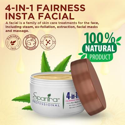 Spantra 4 in 1 Fairness Insta Facial includes Cleanser 500 gm - Facial Kits
