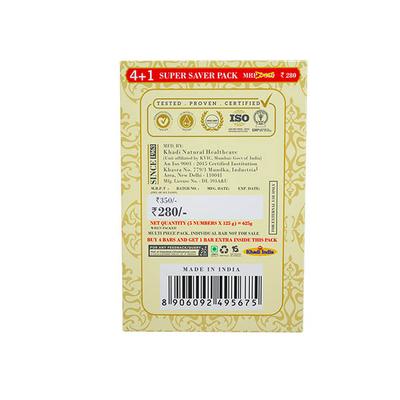 KHADI NATURAL ROSEWATER SOAP SUPER SAVER PACK 4+1 625 gm - Soaps