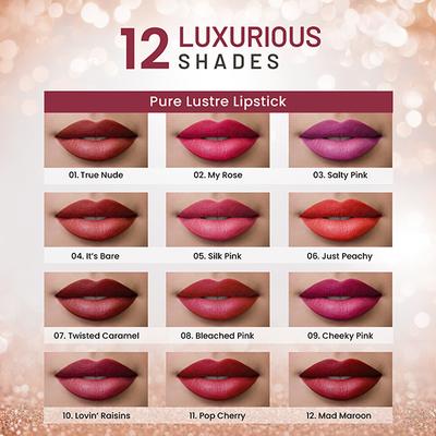 Swiss Beauty Pure Lustre Lipstick -Just Peachy 3.8 g - Lipsticks