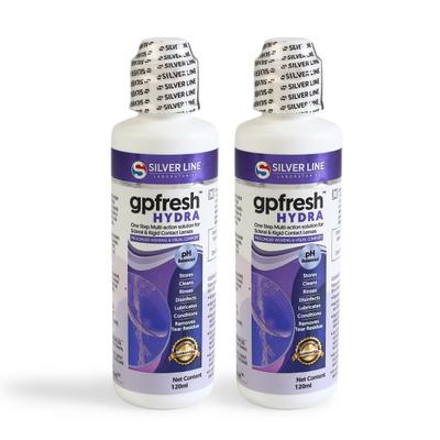 Silver Line gpFresh Hydra pH Balanced Contact Lenses Solution (Pack of 2 x 120 ml) - Lens Solution