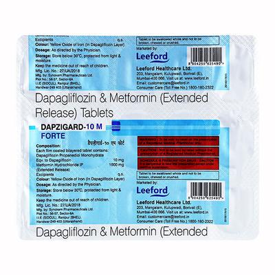 DAPZIGARD 10 M FORTE Tablet 15's - Diabetes-Ant