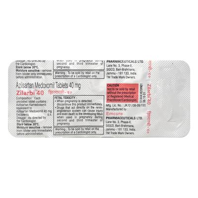 Zilarbi 40mg Tablet 10'S - Hypertension-Ang