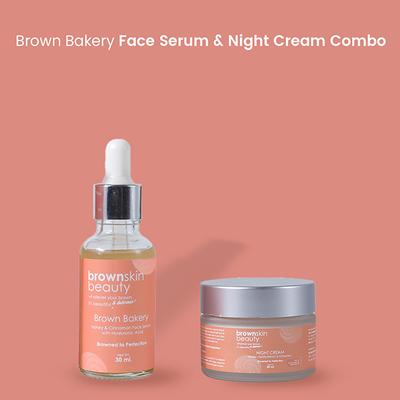 BrownSkin Beauty Bakery Face Serum and Night Cream Combo 2's - Facial Kits