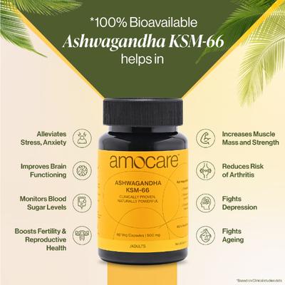 Amocare Ashwagandha KSM-66 Capsule 60's - Sexual Care