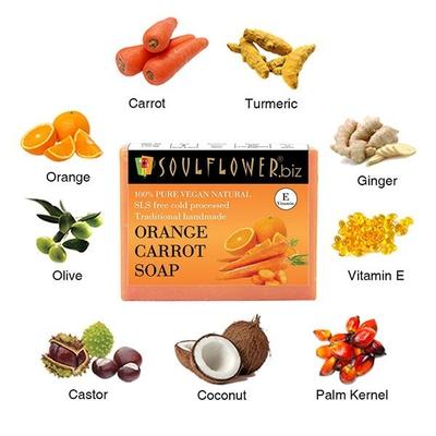 Soulflower Soap - Orange Carrot 150 gm - Soaps