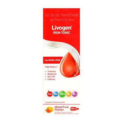 LIVOGEN IRON TONIC ALCOHOL FREE MIXED FRUIT FLAVOUR Syrup 200ml - Supplements-Vam