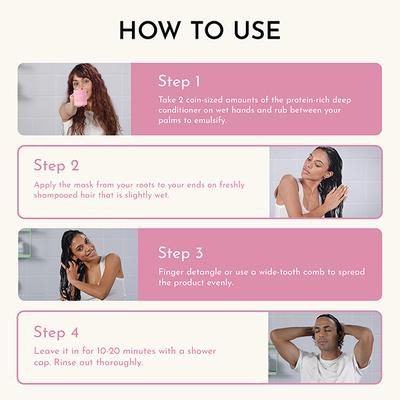 Fix My Curls Protein-Powered Deep Conditioning Hair Mask for all Hair Types 50 gm - Hair Masks & Packs