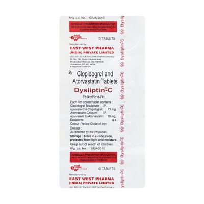 Dysliptin C Tablet 10'S - High Cholesterol-Dys