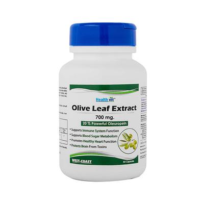 Healthvit Olive Leaf Extract (20% Powerful Oleuropein) 700 mg - Capsules 60's - Herbal Dietary Supplement
