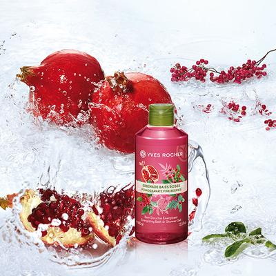 Yves Rocher Pomegranate Pink Berries Energizing Bath & Shower Gel 400 ml - Shower Gels & Body Wash