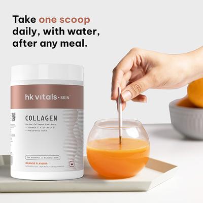 HealtHKart HK Vitals Skin Radiance Collagen Supplement, Marine Collagen (Orange) 400 gm - Multi-Vitamins