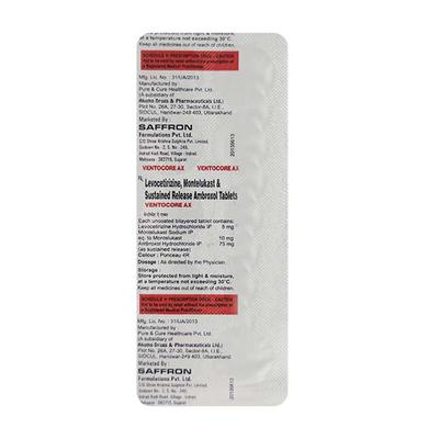 Ventocore AX Tablet 10'S - Cough And Cold-Cou