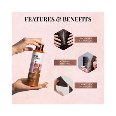 Just Herbs Haircare Castor + Black Onion Seed All Hair Types Shampoo 200ml - Shampoos