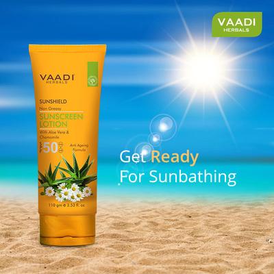 Sunscreen Lotion SPF-50 with Aloe Vera & Chamomile 110 ml - Body Sunscreen