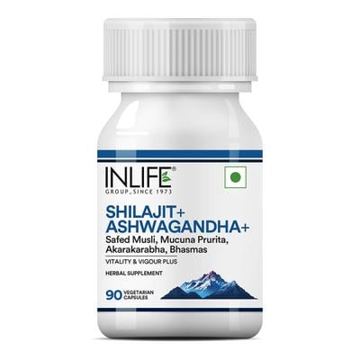 Inlife Shilajit+ Ashwagandha+ Vegetarian Capsules 90's - Other Supplements