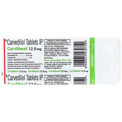 CARDIBEST 12.5 Tablet 10's - Hypertension-Bet