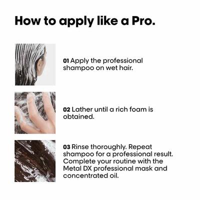 LOreal Professionnel Serie Expert Metal DX Anti-Metal Cleansing Cream Shampoo and Coloured Hair 300 ml - Shampoos