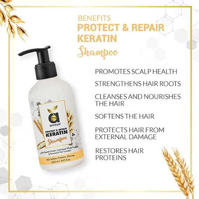 Anveya Protect & Repair Keratin Shampoo & Conditioner Combo 500 ml - Shampoos