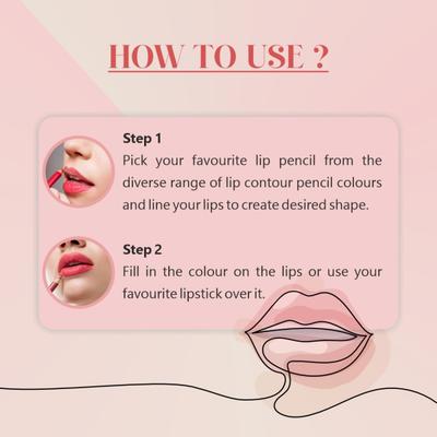 Matt Look Colorite Lip Contour, Lighweight Application, Flaming Red-01 0.9 gm - Lip Liners