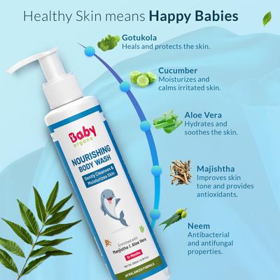 Baby Organo Ayurvedic Nourishing Body Wash - Manjistha & Aloevera 200 ml - Baby Body Wash