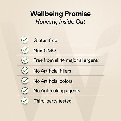 Wellbeing Nutrition Pure Korean Marine Collagen Supplements for Women and Men, Clinically Proven Type 1 and 3 Hydrolyzed Peptides Unflavored - 6 Sachets 48 gm - Multi-Vitamins