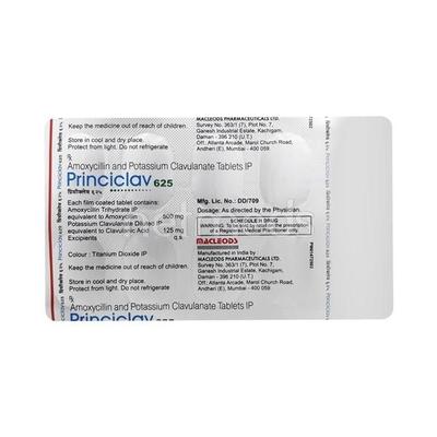 Princiclav 625mg Tablet 10'S - Bacterial Infections-Pen