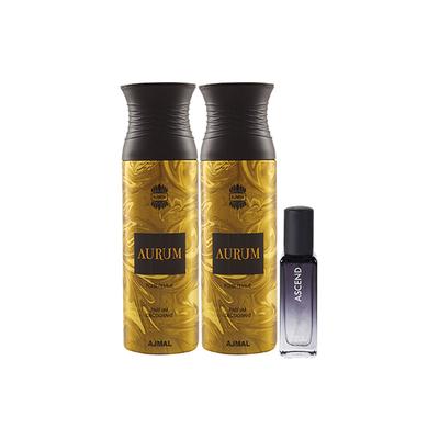 Ajmal 2 Aurum Deo & Ascend EDP Pack of 3 20 ml - Women Perfumes (Edt/Edp)