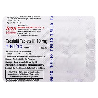 T Fil 10mg Tablet 4'S - Impotence/Erectile Dysfunction (Ed)